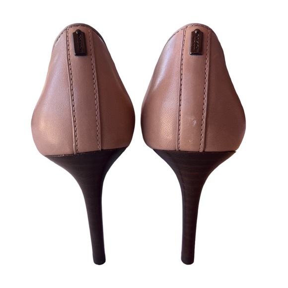Coach Vonna Pump Heels Size 6.5 B. Heel height 3 1/4 inches. Nude Tan Color. - Picture 3 of 5